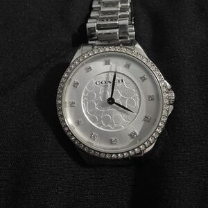 Coach Silver Watch with Crystal Accents